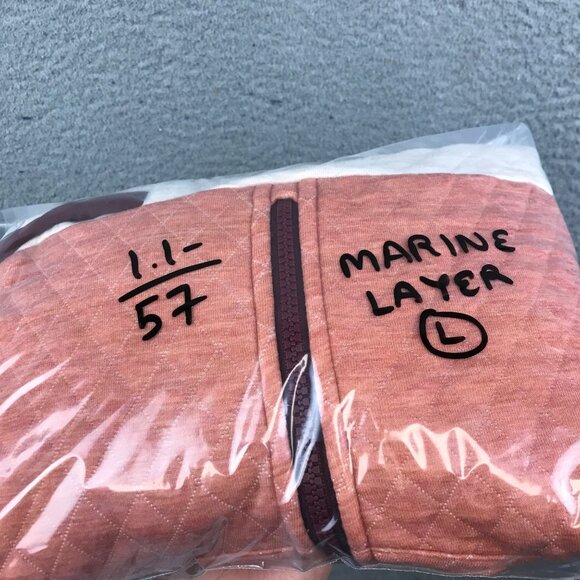 MARINE LAYER Quilted Colorblock Half-Zip Pullover Sweatshirt L - Picture 9 of 9